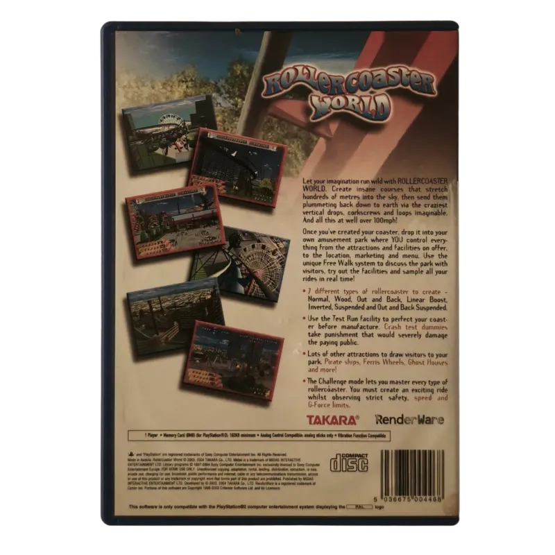 Rollercoaster World PS2 NAUDOTAS