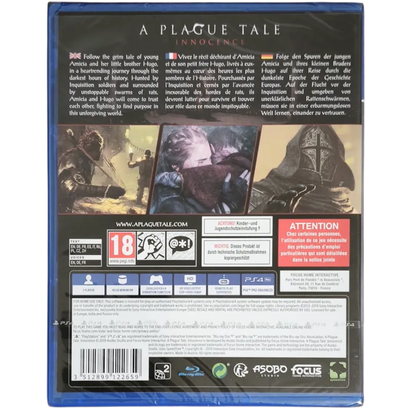 A Plague Tale Innocence PS4 Alternative Cover Ver.