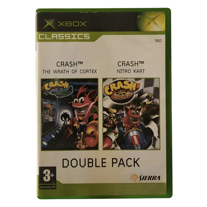 Crash Double Pack: The Wrath of Cortex + Crash Nitro Kart XBOX (NAUDOTAS)