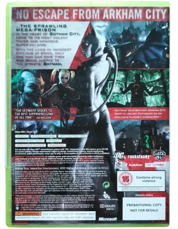 Batman Arkham City Promotional Copy Xbox 360 NAUDOTA