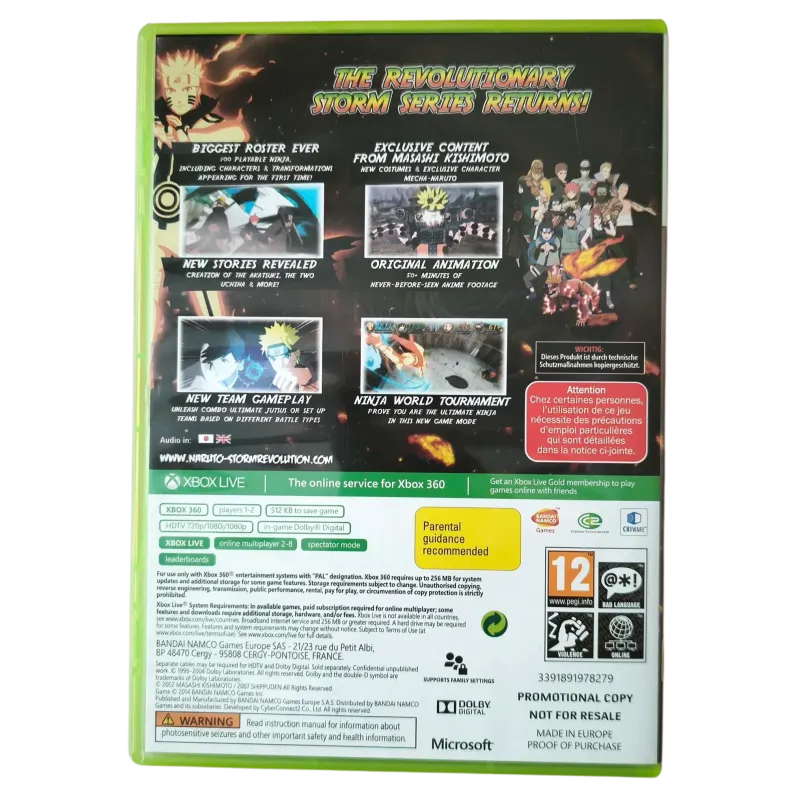 Naruto Shippuden: Ultimate Ninja Storm Revolution PROMOTIONAL COPY Xbox 360 NAUDOTA
